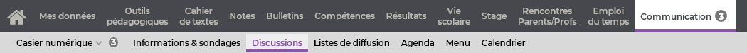 Onglet Communication > Discussions