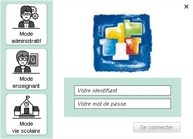 Mode de connexion (administratif, enseignant, vie scolaire)